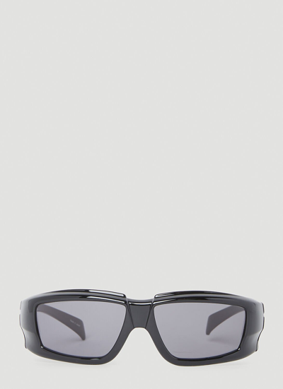 Rick Owens Men's 55mm Mirrored Rectangular Sunglasses In Black