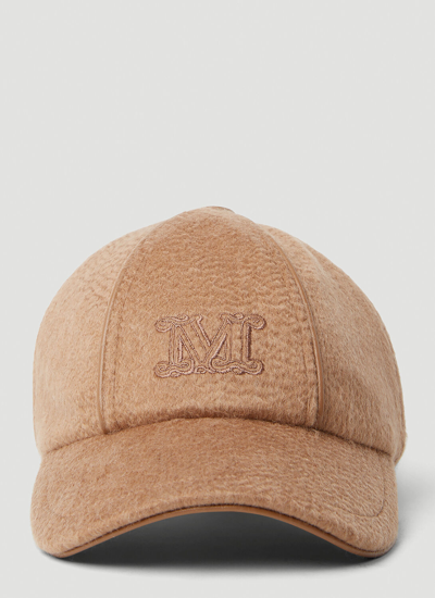 Max Mara M Embroidered Baseball Cap In Camel