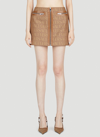 Versace Jacquard Pattern Mini Skirt In Brown