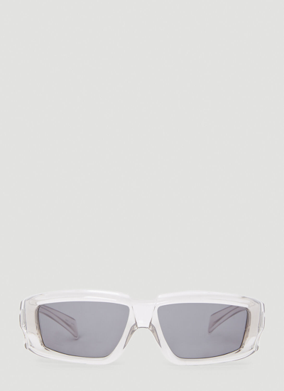 Rick Owens Transparent Rectangular Sunglasses In Grey