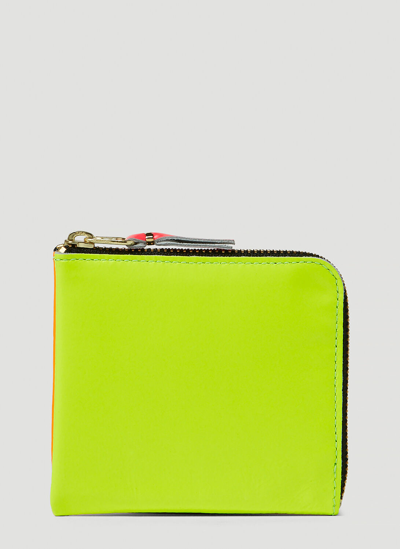 Comme Des Garçons Super Fluorescent Zip Wallet In Yellow