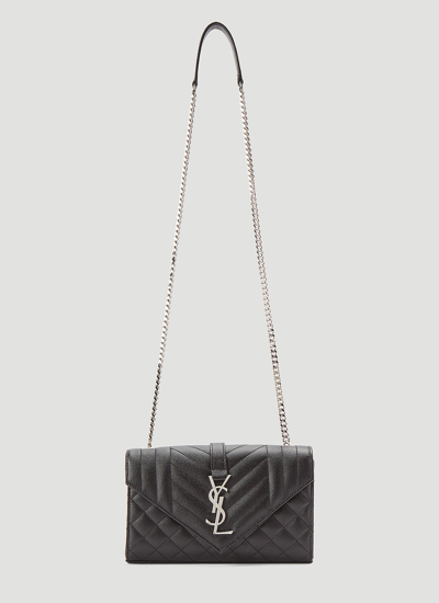 Saint Laurent Envelope Satchel Small Shoulder Bag In Black