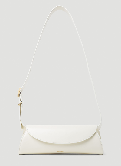 Jil Sander Cannolo Small Shoulder Bag In White