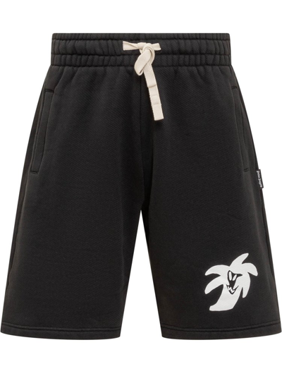 Palm Angels Hunter Graphic-print Track Shorts In Black