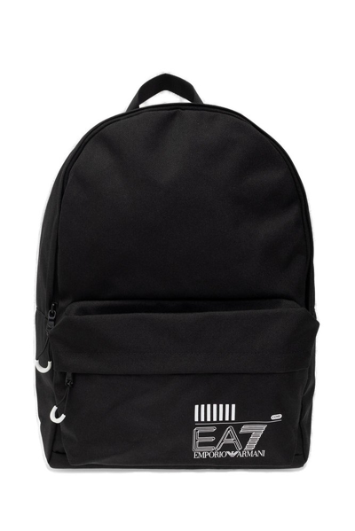 Ea7 Emporio Armani Train Core Zipped Backpack In Black