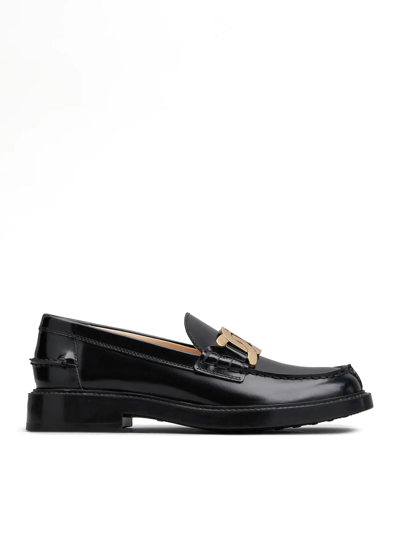 Tod's Leather Moccasin In Black