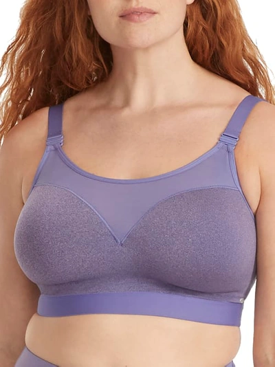 Body Up Medium Control Wire-free Sports Bra In Purple Marle