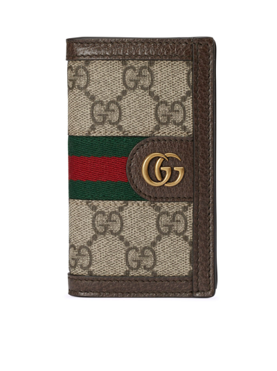 Gucci Ophidia Gg Cardholder In Nude & Neutrals