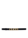 Gucci Buckle Thin Belt In Black