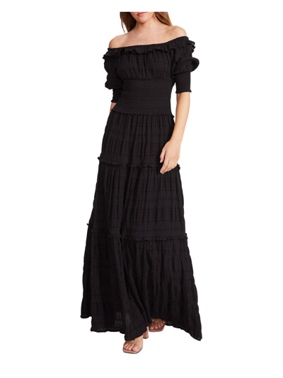 Bb Dakota By Steve Madden Womens Smocked Long Maxi Dress In Black