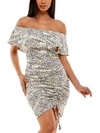 ALMOST FAMOUS WOMENS PRINTED MINI BODYCON DRESS