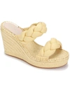 Kenneth Cole New York Women's Footwear Olivia Braid Espadrille Wedge Sandals Women's Shoes In Yellow