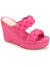 Kenneth Cole New York Women's Footwear Olivia Braid Espadrille Wedge Sandals Women's Shoes In Purple