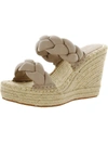 KENNETH COLE NEW YORK OLIVIA BRAID WOMENS BRAIDED ROUND OPEN TOE WEDGE SANDALS