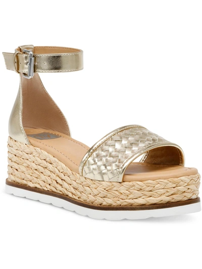 Dolce Vita Baker Womens Ankle Strap Woven Espadrilles In Gold