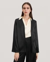 Lilysilk Pure Silk Azalea Blazer For Women In Black