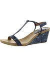 STYLE & CO MULAN WOMENS T-STRAP MAN MADE WEDGE SANDALS