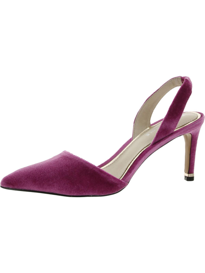 Kenneth Cole New York Riley 70 Womens Leather Pointed Toe Slingback Heels In Pink