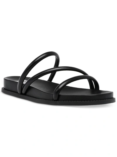 Dolce Vita Cortez Womens Faux Leather Slides Strappy Sandals In Black