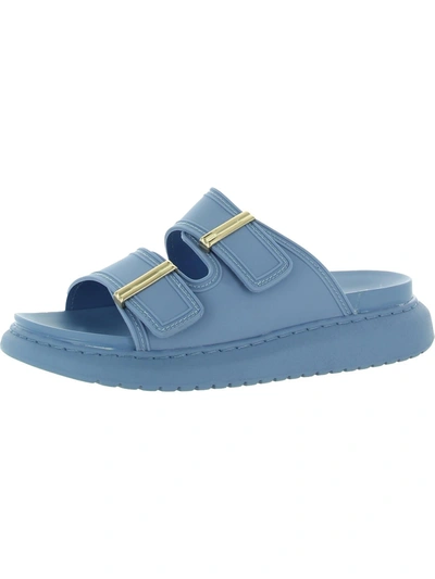 Madden Girl Kingsley Womens Strappy Slip On Slide Sandals In Blue
