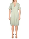 Dkny Womens Ruffled Short Shift Dress In Yellow