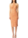 BARDOT RIVIERA WOMENS LACE HALTER COCKTAIL AND PARTY DRESS