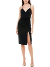 EMERALD SUNDAE JUNIORS WOMENS SHIRRED KNEE-LENGTH BODYCON DRESS