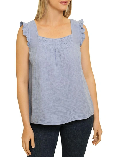 Beachlunchlounge Womens Square Neck Sleeveless Tank Top In Blue