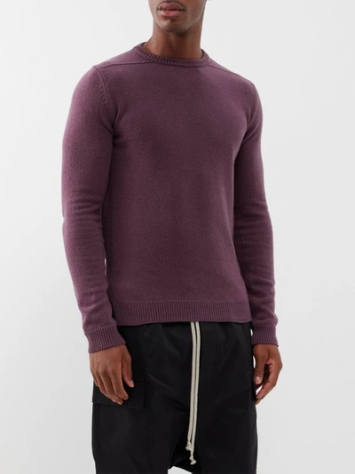 Rick Owens Biker Cashmere-blend Sweater In Light Purple