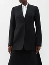 Jil Sander Wool Single Breast Blazer Jacket In Black