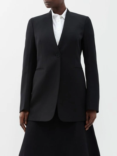 Jil Sander Wool Single Breast Blazer Jacket In Black