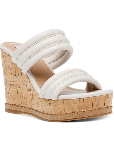 Steve Madden Wipeout Womens Casual Padden Insole Wedge Sandals In Beige