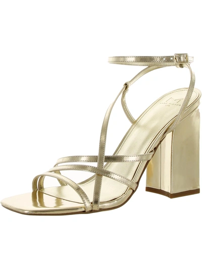 Marc Fisher Ltd Edalyn Womens Strappy Metallic Ankle Strap In Gold