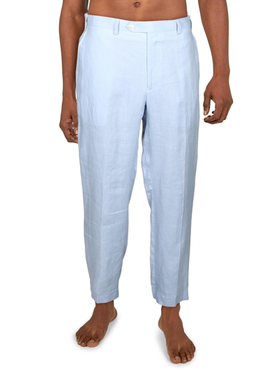Lauren Ralph Lauren Mens Linen Solid Dress Pants In Blue