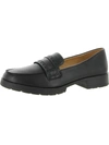 Lifestride London Womens Faux Leather Slip On Loafers In Black