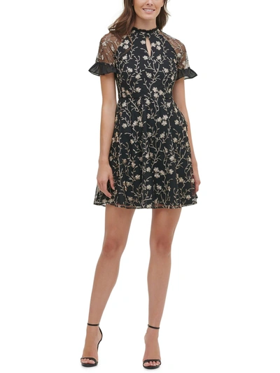 Kensie Womens Cut-out Mini Cocktail And Party Dress In Black