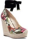 Jessica Simpson Zexie Womens Canvas Wrap Wedge Heels In Multi