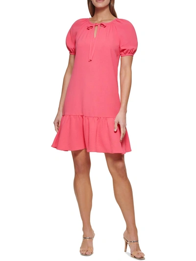 Dkny Womens Textured Knee-length Shift Dress In Pink
