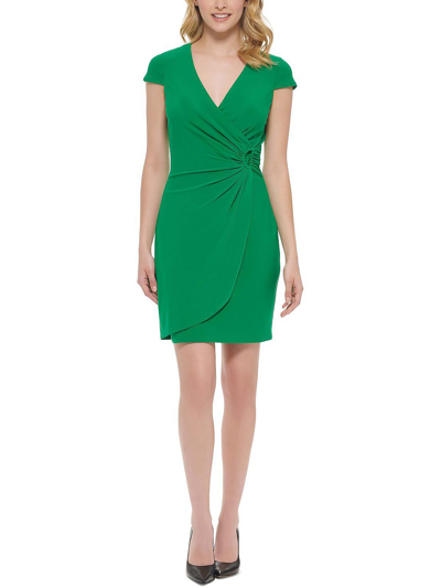 Jessica Howard Womens O-ring Knee-length Wrap Dress In Green