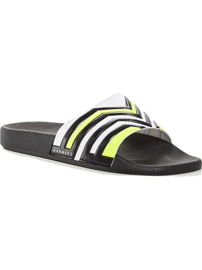 Danward Mens Slip On Stripes Pool Slides In Grey