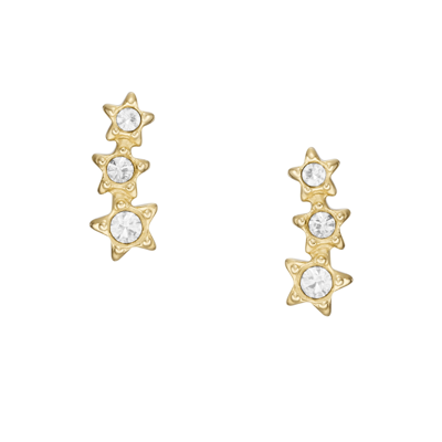 Fossil Women's Sadie Under The Stars Gold-tone Stainless Steel Climber Earrings