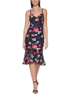 GUESS Womens Lace Embroidered Midi Dress