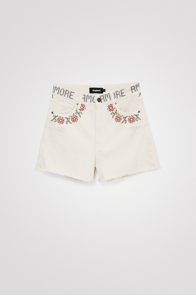 Desigual Amore Shorts In White
