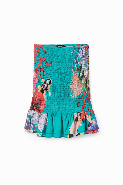 Desigual Sustainable Coral Miniskirt In Blue