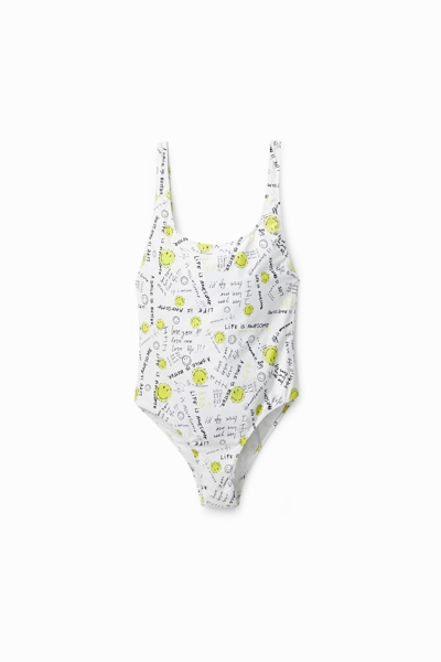 Desigual Smiley®  Swimsuit In White