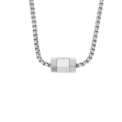 Fossil Men's Icons Stainless Steel Chain Necklace In Silver
