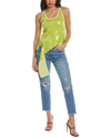 Helmut Lang Green Sequinned Tank Top In Yellow