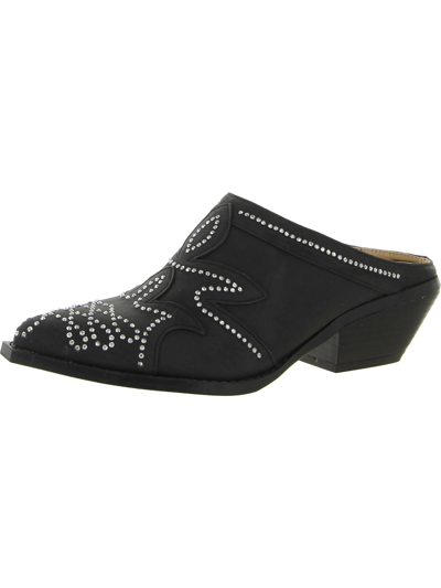 Penny Loves Kenny Stella Womens Western Studded Mules In Black