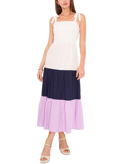 Riley & Rae Womens Tiered Maxi Sundress In Multi