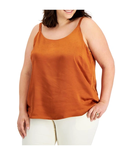 Bar Iii Plus Size Scoop-neck Satin Camisole, Created For Macy's In Multi